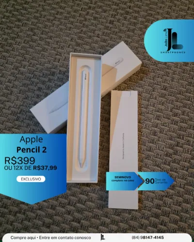 APPLE PENCIL 2, SEMINOVO, EXCLUSIVO!