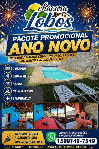 PACOTE ANO NOVO CHÁCARA LOBOS
