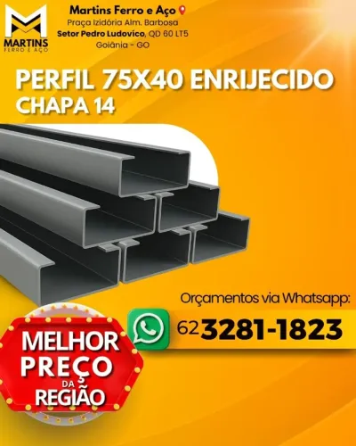 Perfil enrijecido 75 x 40 chapa 14