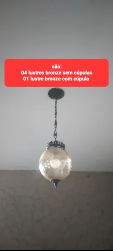 Lustre de teto pendente bronze antigo