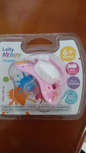 Chupeta menina rosa marca lolly tamanho 2 bico redondo