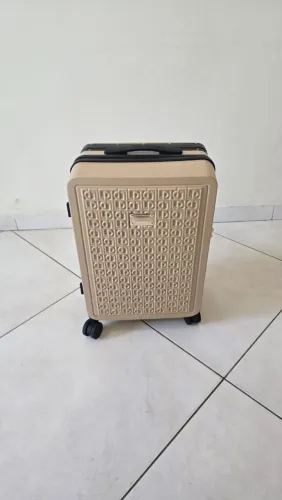 Mala de Bordo Texturizada Lança Perfume - Bege Claro (Nova / Sem Uso)