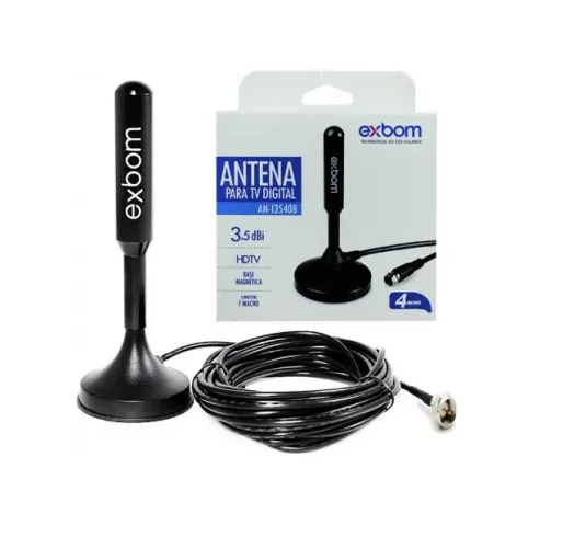 Antena Tv Digital Hdtv/Uhf/Vhf Interna Base Imã