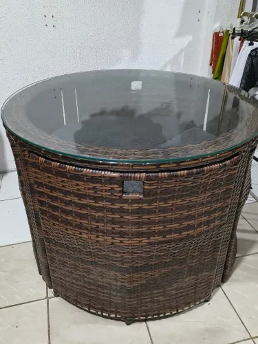 Conjunto mesa pizza em fibra