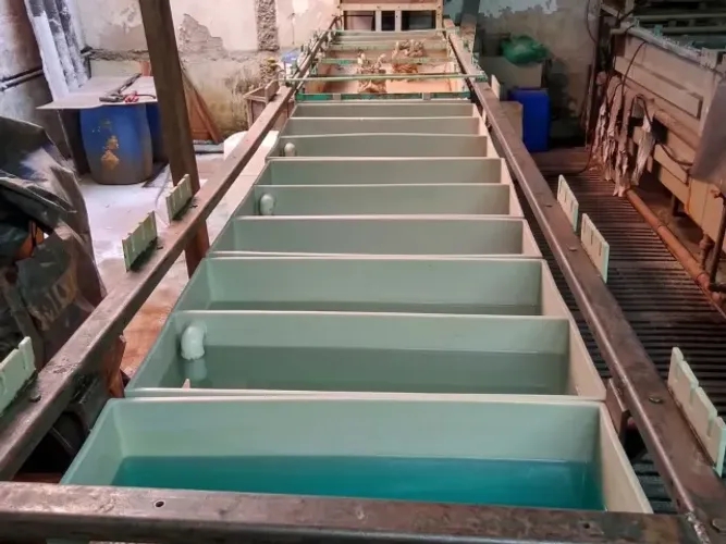 Tanques Galvanoplastia Polipropileno - 21 Itens + Base Inox - c/Mov. Autom. - Oportunidade