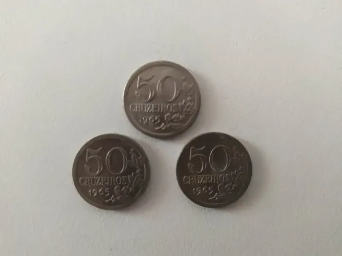Brasil Lote Com 3 Moedas 50 Cruzeiros 1965
