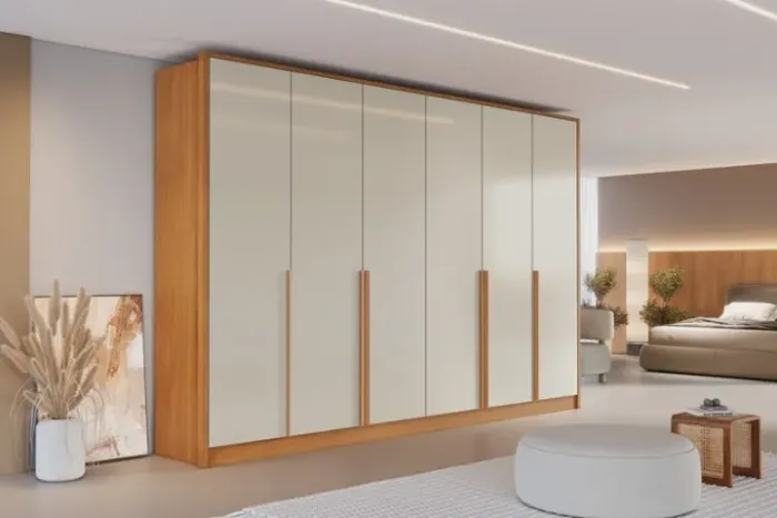 Guarda Roupa Casal 6Ptas 100%MDF 2.44M 06Gav. Internas. Produto Novo Direto de Fábrica.