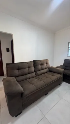 Conjunto de Sofá 3 e 2 Lugares Suede Marrom - Impecável e Muito Firme!