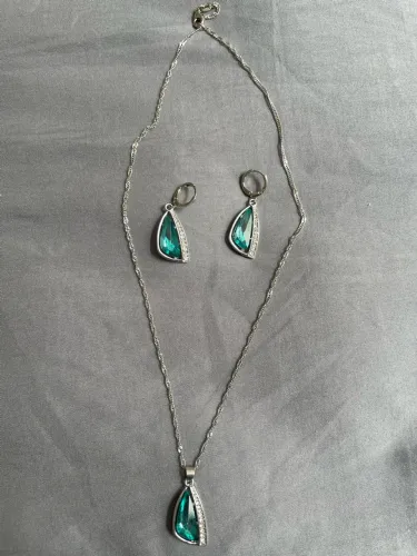 Conjunto banhado a prata 925