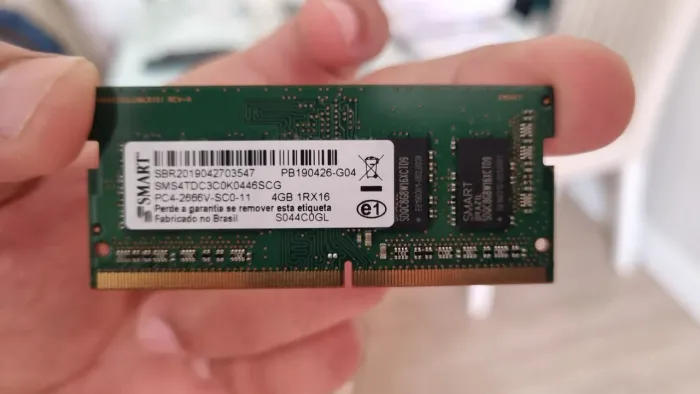 Instalação + Memória ram notebook 4gb DDR4 2666Mhz