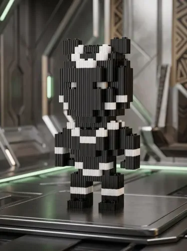 Pantera Negra | Blocos de Montar Pixel Art 3D