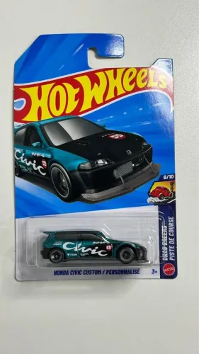 Hot Wheels Honda Civic Custom - Drag Racers (2024) - Teal/Preto - Lacrado
