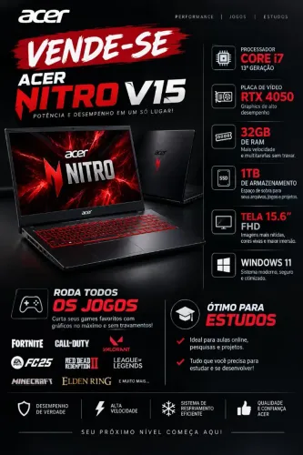 Notebook Gamer Acer Nitro V15