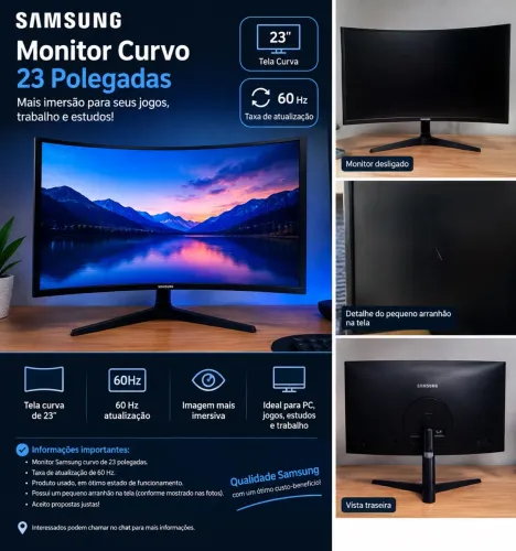 Monitor Samsung 23 polegadas curvo 60 HZ