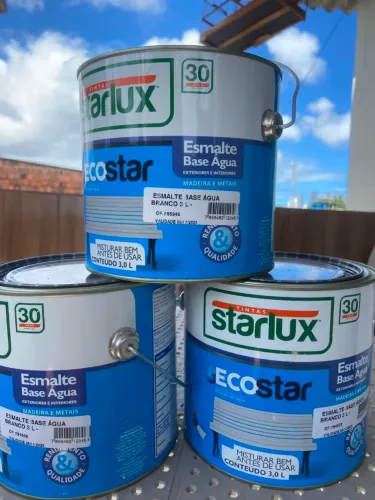 3 Tinta esmalte sintético a base d`agua na cor branca R$ 70,00 cada