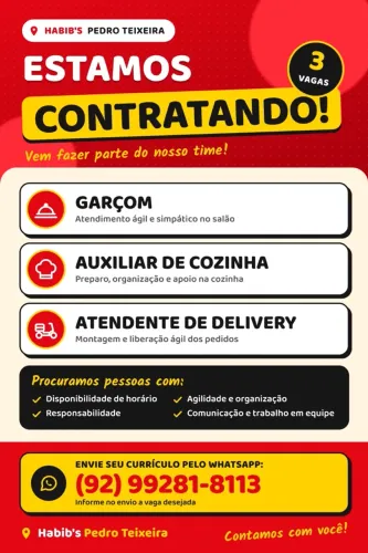Vagas disponíveis 
