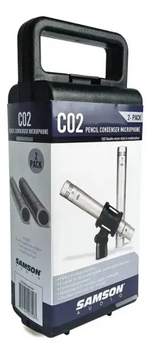 Microfones Condensadores Samson C02 + Barra stereo + Pedestal + Cabos XLR