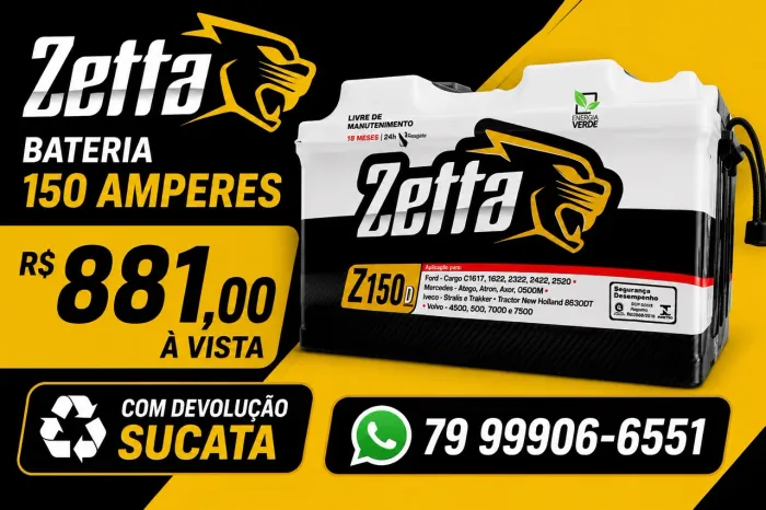 Bateria 150 amperes Zetta Nova