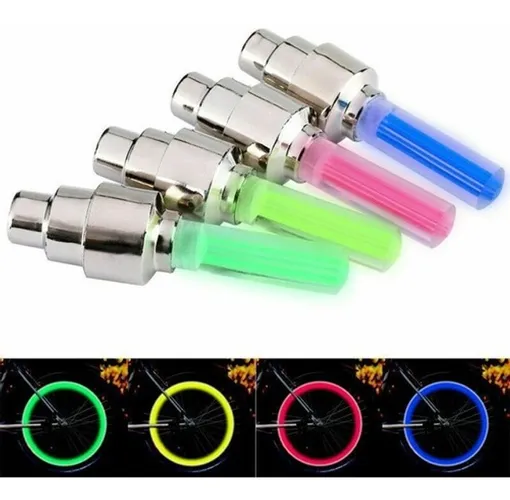 Kit 2 lampada led para Roda Válvulas Tampa do Bico Pneu Bicicleta Moto Carro Caminhão