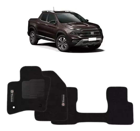 Tapete Fiat Toro - Borracha - Preto 3 Peças - W2950