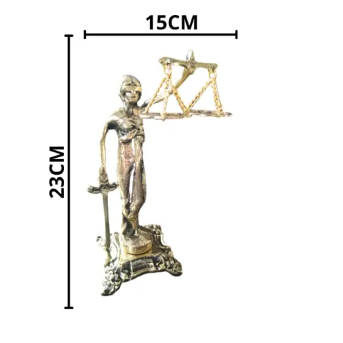 Estátua Deusa Dama Justiça Têmis vintage retro em Bronze Maciço 1,5kg