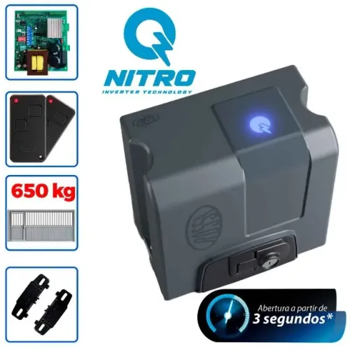 Kit Motor de Portão Eletrônico Rossi DZ Nano Nitro 650Kg Ultra Rápido