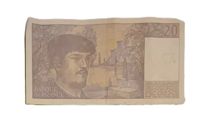 Cédula França Antiga De 20 Francos De 1987