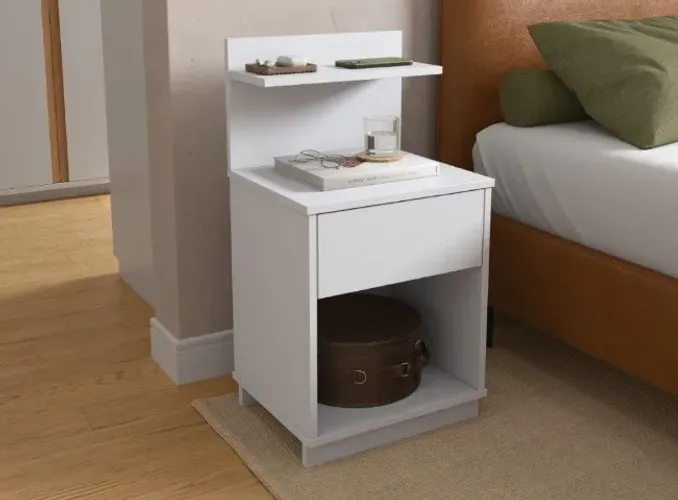 Mesa de Cabeceira MA 1 Gaveta! Frete + Montagem Grátis.