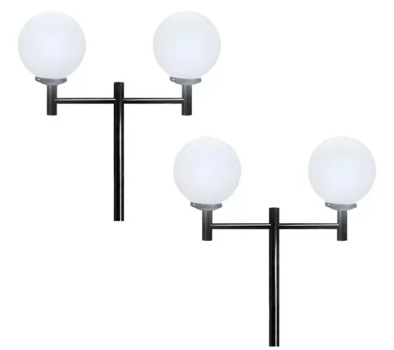 Poste de jardim com 2 globo 