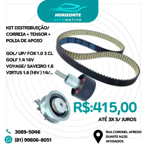 kit correia tensor distribuição up gol fox 1.0 3 cilindros golf 1.4 voyage saveiro 1.6 16v