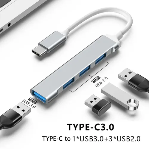 HUB USB 3.0 4 ENTRADAS TIPO C/ E USB