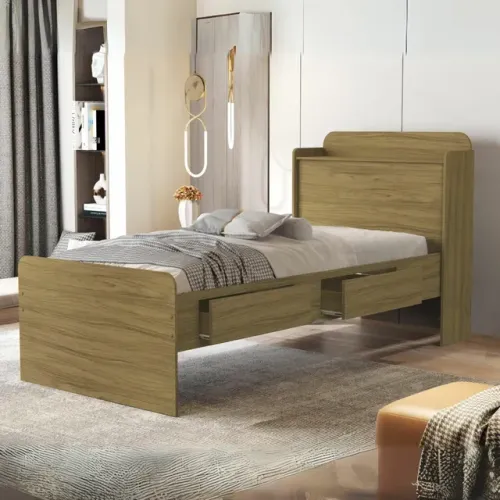 Cama Solteiro Baú Tamires tt55227m