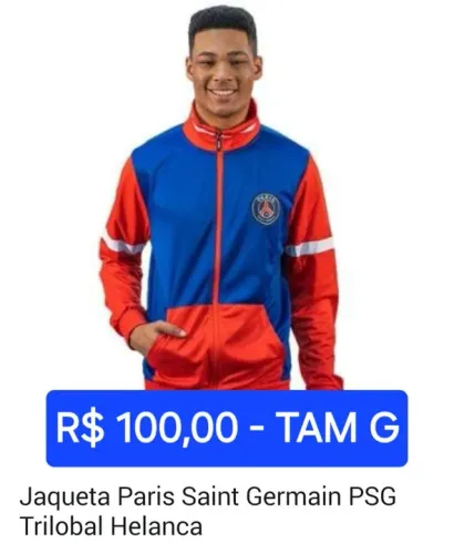 Jaqueta Paris Saint Germain PSG Trilobal Helanca