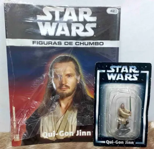 Coleção Star Wars Figuras De Chumbo Qui-gon Jinn 42 Lacrado