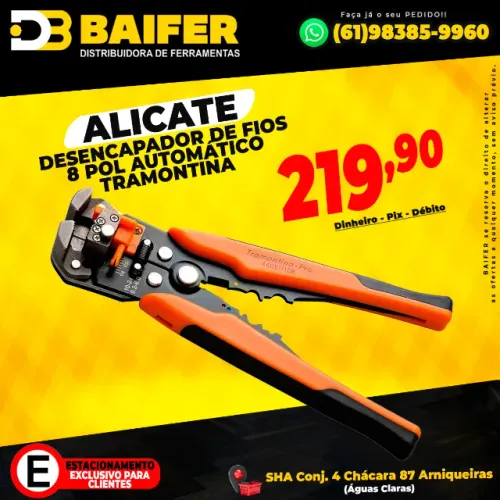 Alicate Desencapador de Fios 8 Pol Automático Tramontina