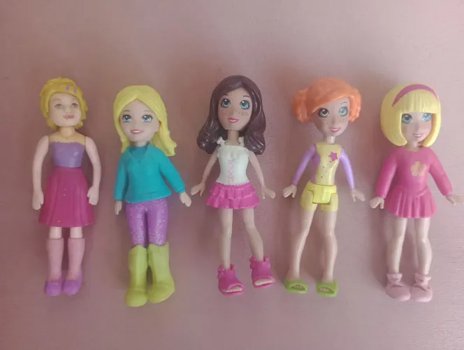 Kit com 5 bonecas Polly Pocket + acessórios