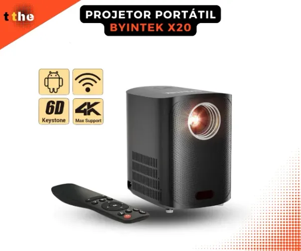 Projetor Byintek X20 Android Wifi Bluetooth 200poegadas Cor Preto