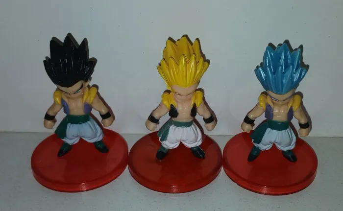 LOTE 3 BONECOS MINIATURAS DRAGON BALL GOTENKS FUSÃO GOTEN E TRUNKS SUPER SAIYAJIN BLUE