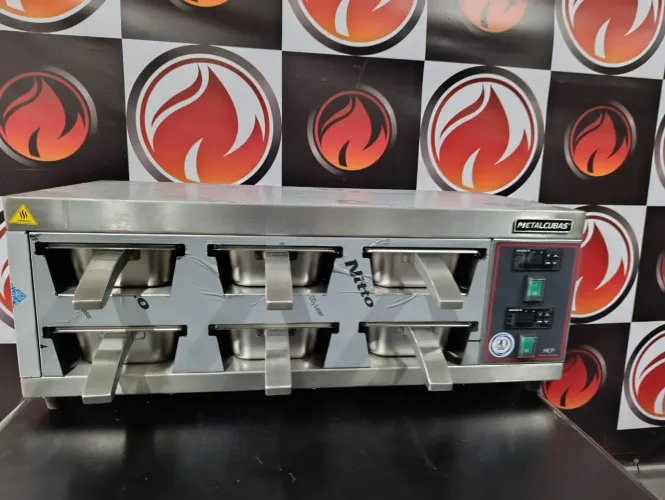 Conservador de proteína 6 cubas 220 volts  de canto marca METALCUBAS toda no aço inox novo