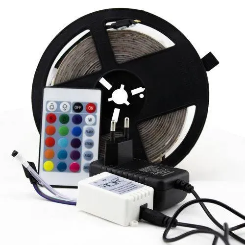 Fita Led Rgb 5050 Rolo 5metro Prova Dágua + Fonte+ Controle