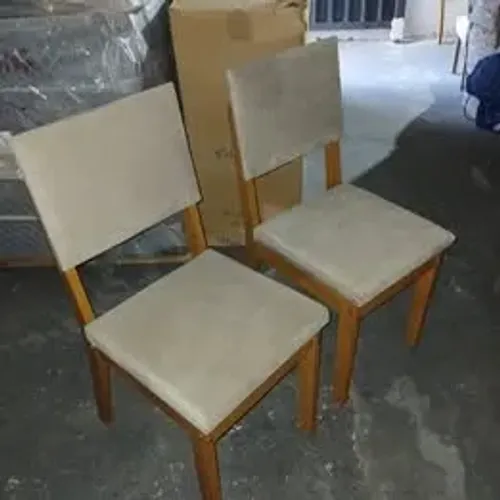 Conjunto de 2 Cadeiras de Madeira Maciça Para Mesa de Jantar