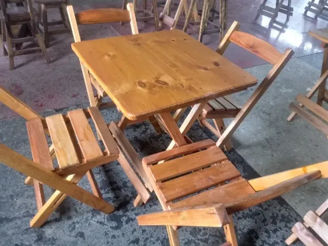 Mesas de bar,lanchonete70x70 dobrável c/4 cadeiras diversos modelos