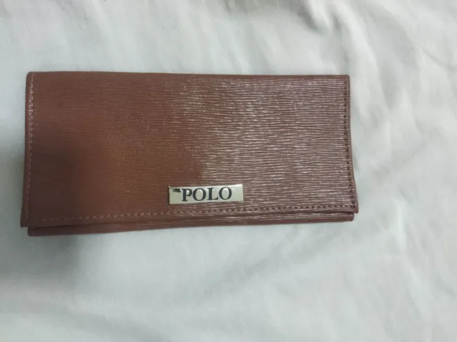 Carteira feminina grande polo marrom