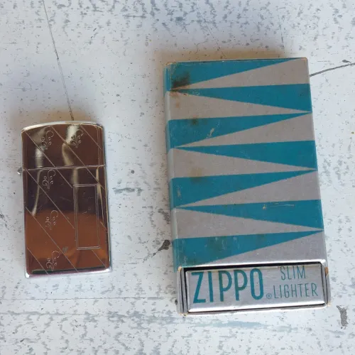 Isqueiro zippo slim década de 50 na caixa original