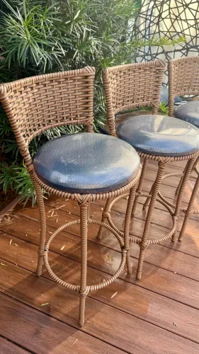 banqueta fibra junco balcão cozinha churrasqueira 