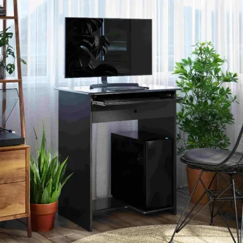 Mesa de Computador Pratica com Gaveta Preto EJ Moveis - Entrega Rápida!  