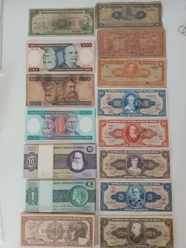 Raridades! Cédulas e moedas antigas, do Brasil e outros países. 