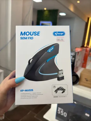 Mouse Sem Fio Bluetooth e Wireless Knup Vertical - Design Ergonômico