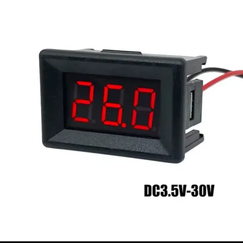 Mini Voltímetro led Vermelho 12v  de 0Vdc-30Vdc 3 Dígitos  Projetos