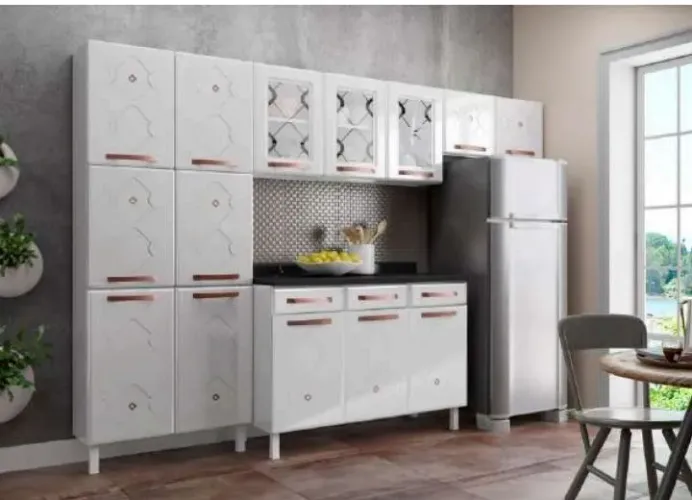 Cozinha com paneleiro duplo branco 
